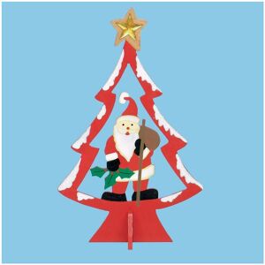 Premier 25cm Wooden Christmas Tree with Character - Red with Santa Premier 25cm Wooden Christmas Tree with Character - Red with Santa