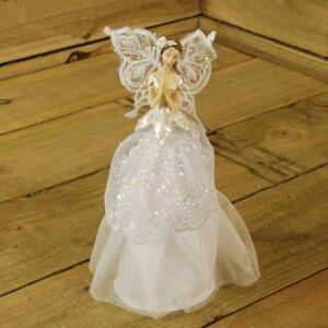 Premier 23cm Fabric Angel Christmas Tree Topper White Premier 23cm Fabric Angel Christmas Tree Topper White