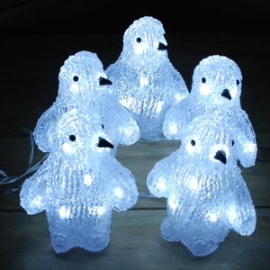 Snow Time 5 Acrylic Penguins 10cm Ice White LEDs Indoor and Outdoor Snow Time 5 Acrylic Penguins 10cm Ice White LEDs Indoor and Outdoor