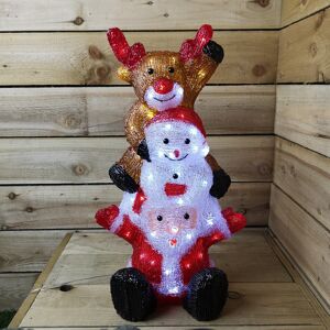 Snow Time Snowtime 59cm Indoor Outdoor Santa Snowman Reindeer Tower With 60 Ice White LEDs Snow Time Snowtime 59cm Indoor Outdoor Santa Snowman Reindeer Tower With 60 Ice White LEDs