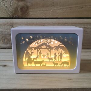 Premier Battery Operated 16x11cm Nativity Scene Paper Diorama Premier Battery Operated 16x11cm Nativity Scene Paper Diorama
