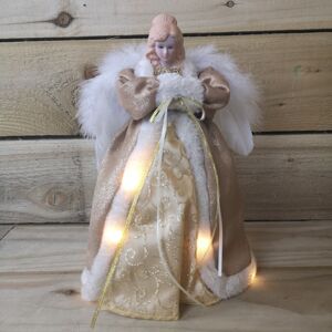Premier 30cm Gold Angel Lit Tree Topper With Warm White LEDs Premier 30cm Gold Angel Lit Tree Topper With Warm White LEDs