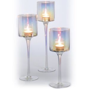 URBN Living (Iridescence) 3 Candle Sticks Tea Light Tall Holders URBN Living (Iridescence) 3 Candle Sticks Tea Light Tall Holders