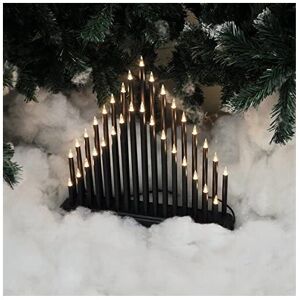 Kingfisher Modern Christmas Candle Bridge with 33 Warm White Fairy Lights - Blac Kingfisher Modern Christmas Candle Bridge with 33 Warm White Fairy Lights - Blac