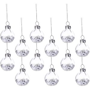 Sass & Belle Cute Set of 12 Mini White Sequin Christmas Baubles Sass & Belle Cute Set of 12 Mini White Sequin Christmas Baubles