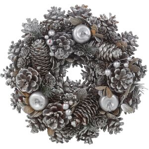 URBN Living (Silver ) Christmas Wreath Glitter Pinecone Decoration URBN Living (Silver ) Christmas Wreath Glitter Pinecone Decoration