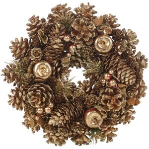 URBN Living (Gold) Christmas Wreath Glitter Pinecone Decoration URBN Living (Gold) Christmas Wreath Glitter Pinecone Decoration