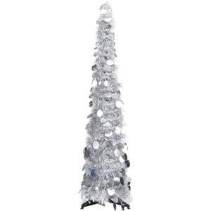 vidaXL Pop-up Artificial Christmas Tree Silver PET Xmas Tree Holiday Deco vidaXL Pop-up Artificial Christmas Tree Silver PET Xmas Tree Holiday Deco