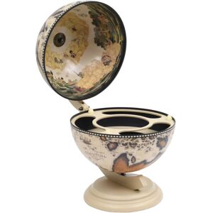 vidaXL Eucalyptus Wood Tabletop Globe Bar Wine Stand White Wooden Wine Cabinet vidaXL Eucalyptus Wood Tabletop Globe Bar Wine Stand White Wooden Wine Cabinet