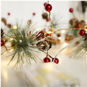 Unbranded (Red bead and Pine cone) 2M Christmas Pine Cone LED String Light Fairy Battery C Unbranded (Red bead and Pine cone) 2M Christmas Pine Cone LED String Light Fairy Battery C