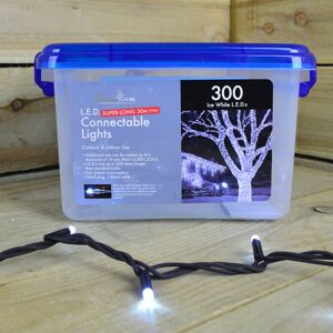 Transcon 300 Ice White LED Super Long Snowtime 29.9m Connectable Lights on a Black Cable Transcon 300 Ice White LED Super Long Snowtime 29.9m Connectable Lights on a Black Cable