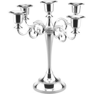 Unbranded (Silvery) Metal Candle Holder Candelabra Décor Table Unbranded (Silvery) Metal Candle Holder Candelabra Décor Table