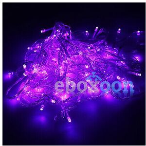 Unbranded (Purple Deco Lights) 20M 200LED Fairy String Light Clear Cable for Christmas Tre Unbranded (Purple Deco Lights) 20M 200LED Fairy String Light Clear Cable for Christmas Tre