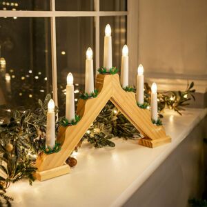 Caprican Candle Bridge Light Christmas Main Voltage Wooden Warm White 7 Bulbs Caprican Candle Bridge Light Christmas Main Voltage Wooden Warm White 7 Bulbs