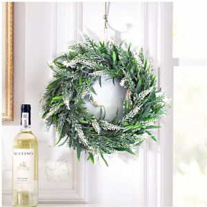 Living And Home (White) Hanging Wreath Artificial Lavender Flower Topiary Living And Home (White) Hanging Wreath Artificial Lavender Flower Topiary