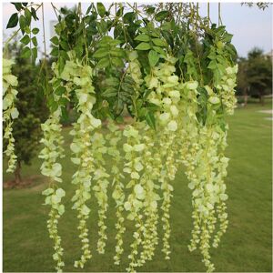 Living And Home (Green) 12Pcs Artificial Silk Wisteria Fake Flower Vine Garland Wedding Hanging Living And Home (Green) 12Pcs Artificial Silk Wisteria Fake Flower Vine Garland Wedding Hanging