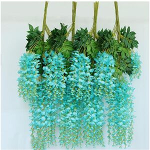 Living And Home (Blue) 12Pcs Artificial Silk Wisteria Fake Flower Vine Garland Wedding Hanging D Living And Home (Blue) 12Pcs Artificial Silk Wisteria Fake Flower Vine Garland Wedding Hanging D