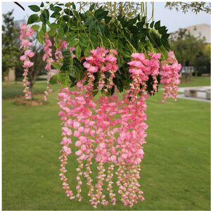Living And Home (Pink) 12Pcs Artificial Silk Wisteria Fake Flower Vine Garland Wedding Hanging D Living And Home (Pink) 12Pcs Artificial Silk Wisteria Fake Flower Vine Garland Wedding Hanging D