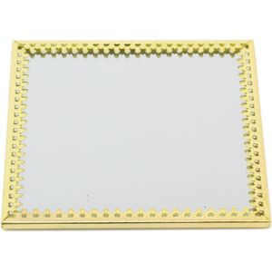 Carousel 10cm Decorative Mirror Glass Display Plate Mirrored Candle Tray Gold Glass C Carousel 10cm Decorative Mirror Glass Display Plate Mirrored Candle Tray Gold Glass C