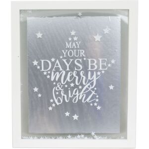 Carousel Home Hanging White Christmas Confetti Glass Plaque 27cm x 32cm - May Your Days Be Mer Carousel Home Hanging White Christmas Confetti Glass Plaque 27cm x 32cm - May Your Days Be Mer