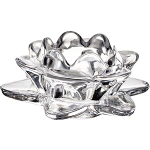 URBN Living (Lotus, 4) Clear Glass Designed Tea Light Candle Holder URBN Living (Lotus, 4) Clear Glass Designed Tea Light Candle Holder