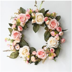 Unbranded (Pink) Artificial Peony Rose Hanging Door Wreath Decor Unbranded (Pink) Artificial Peony Rose Hanging Door Wreath Decor
