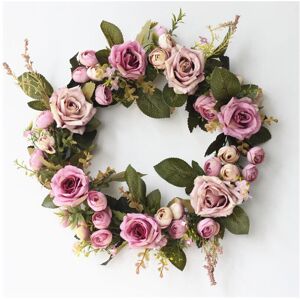 Unbranded (Purple) Artificial Peony Rose Hanging Door Wreath Decor Unbranded (Purple) Artificial Peony Rose Hanging Door Wreath Decor