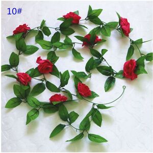 Unbranded (10# 9 Head Rose Red) 2.4m Rose Fake Flower Ivy Vine Leaf Home Decor Unbranded (10# 9 Head Rose Red) 2.4m Rose Fake Flower Ivy Vine Leaf Home Decor