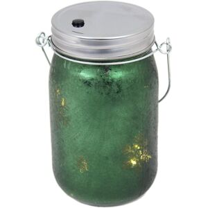 Carousel Home Frosted Glass Light Up Snowflake LED Mason Jar Christmas Lantern With Handle ~ G Carousel Home Frosted Glass Light Up Snowflake LED Mason Jar Christmas Lantern With Handle ~ G