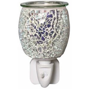 Aromatize Mosaic Electric Plug In LED Aroma Wax Melt Oil Burner Warmer Silver Glass 12cm Aromatize Mosaic Electric Plug In LED Aroma Wax Melt Oil Burner Warmer Silver Glass 12cm
