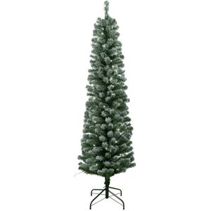 Home 6ft Pre-Lit Snow Tipped Pencil Christmas Tree - Green Home 6ft Pre-Lit Snow Tipped Pencil Christmas Tree - Green
