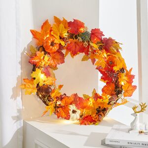Living And Home Autumn Leaf Artificial Maple Pumpkin Berry Wreath Rattan Home Decor, Acorn Grape Living And Home Autumn Leaf Artificial Maple Pumpkin Berry Wreath Rattan Home Decor, Acorn Grape