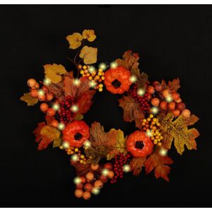 Living And Home (Pumpkin 40CM) Christmas Halloween Garland Artificial Maple Pumpkin Berry Wreath Living And Home (Pumpkin 40CM) Christmas Halloween Garland Artificial Maple Pumpkin Berry Wreath