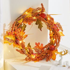 Living And Home 50CM Christmas Halloween Artificial Wreath Autumn Maple Leaf Garland Living And Home 50CM Christmas Halloween Artificial Wreath Autumn Maple Leaf Garland