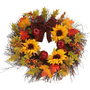 Living And Home (Sunflower 45CM) Christmas Halloween Garland Artificial Maple Pumpkin Berry Wrea Living And Home (Sunflower 45CM) Christmas Halloween Garland Artificial Maple Pumpkin Berry Wrea