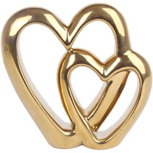 Carousel Home and Gifts Elegant Gold Effect Metal Double Love Heart Decorative O Carousel Home and Gifts Elegant Gold Effect Metal Double Love Heart Decorative O