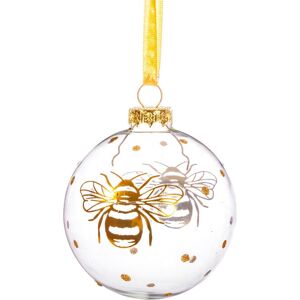 Sass & Belle Golden Bee Christmas Tree Decoration Large Round Glitter Bauble Sass & Belle Golden Bee Christmas Tree Decoration Large Round Glitter Bauble