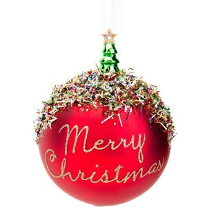WIDDOP and Co. Widdop Glass Bauble Matt Red - Merry Christmas Christmas Tree Decoration WIDDOP and Co. Widdop Glass Bauble Matt Red - Merry Christmas Christmas Tree Decoration