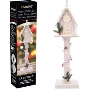The Christmas Workshop 70099 Snow Topped White Wooden Treehouse with Warm LED Li The Christmas Workshop 70099 Snow Topped White Wooden Treehouse with Warm LED Li