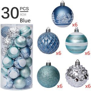 Unbranded (Blue) Christmas Tree 30pc Balls Baubles Xmas Party Glitter Hanging Home Decor O Unbranded (Blue) Christmas Tree 30pc Balls Baubles Xmas Party Glitter Hanging Home Decor O