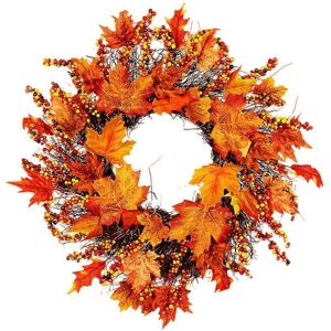 Unbranded (45cm/17.7in) Fall Door Pumpkin Wreath Autumn Color Maple Leaf Halloween Decor G Unbranded (45cm/17.7in) Fall Door Pumpkin Wreath Autumn Color Maple Leaf Halloween Decor G