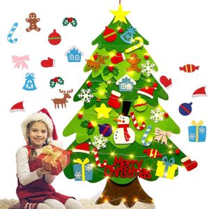 Unbranded Felt Christmas Tree DIY Hanging Ornaments Wall Decor for Kids Gift + LED Light Unbranded Felt Christmas Tree DIY Hanging Ornaments Wall Decor for Kids Gift + LED Light