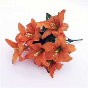 Unbranded (Orange) 45cm 10Heads Artificial Stargazer Lillies Lily Silk Fake Flower Bouquet Unbranded (Orange) 45cm 10Heads Artificial Stargazer Lillies Lily Silk Fake Flower Bouquet