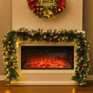 Living And Home 270CM Christmas Garland 50 LED Light Up Xmas Decor Hanging Rattan Living And Home 270CM Christmas Garland 50 LED Light Up Xmas Decor Hanging Rattan