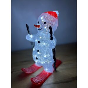 Snow Time 29CM SKIING SNOWMAN CHRISTMAS DECORATION WITH 30 ICE WHITE LEDS Snow Time 29CM SKIING SNOWMAN CHRISTMAS DECORATION WITH 30 ICE WHITE LEDS