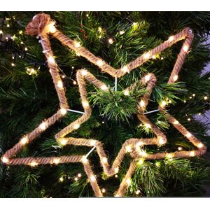 Premier 45cm Hanging Hemp Rope Christmas LED Star Light Battery Window Star Decoration Premier 45cm Hanging Hemp Rope Christmas LED Star Light Battery Window Star Decoration
