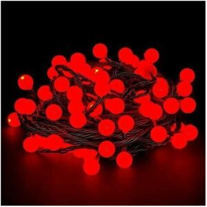 (100 - Red) GEEZY LED Christmas Berry Ball Fairy String Light With Timer and 8 m (100 - Red) GEEZY LED Christmas Berry Ball Fairy String Light With Timer and 8 m