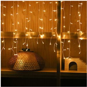 Unbranded (Warm White, 26FT=2pcs 4M 96LED) 13-130ft Curtain Icicle Lights LED Fairy Christ Unbranded (Warm White, 26FT=2pcs 4M 96LED) 13-130ft Curtain Icicle Lights LED Fairy Christ