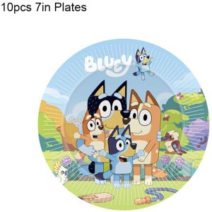 Unbranded (10pcs-7in Plates) Bluey Theme Kids Birthday Party Supplies Decor Plate Tableclo Unbranded (10pcs-7in Plates) Bluey Theme Kids Birthday Party Supplies Decor Plate Tableclo