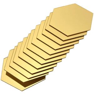 Unbranded (Gold, 8x7cm) 12Pcs Wall Decor Stickers 3D Mirror Hexagon Removable Decal Home P Unbranded (Gold, 8x7cm) 12Pcs Wall Decor Stickers 3D Mirror Hexagon Removable Decal Home P